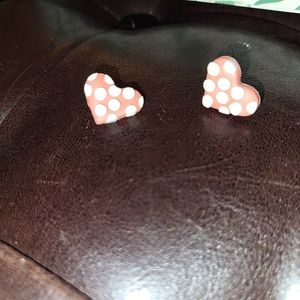 Polka Dot Heart Earrings